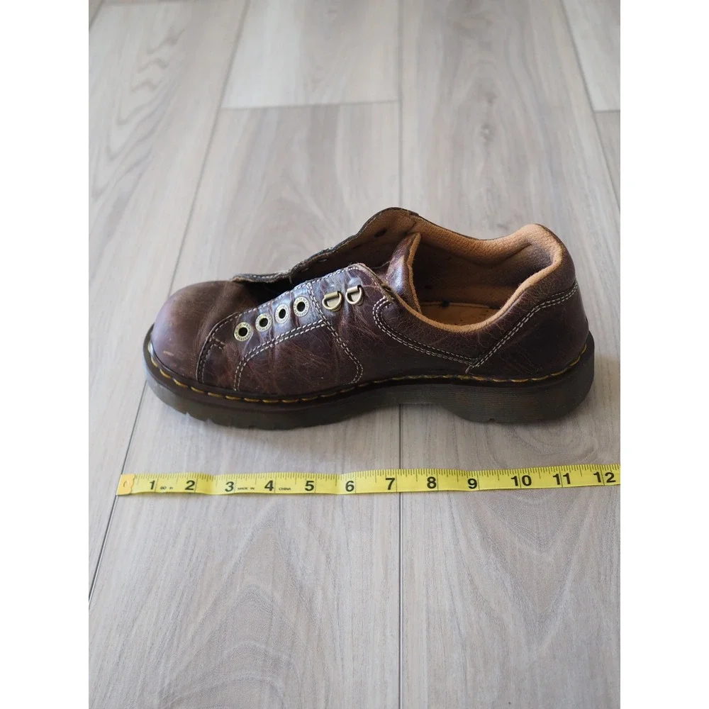 Dr. Martens 10940 Brown Leather Low Top Shoes Grunge Men 10 Good Chunky Sole
